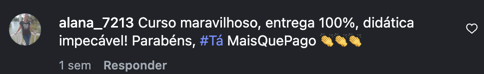 Depoimento real de @alana_7213 no Instagram